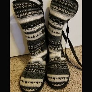 Black, White, and Grey Muk Luks